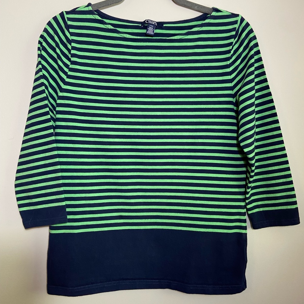 Chaps woman’s size Large green and blue sweater
